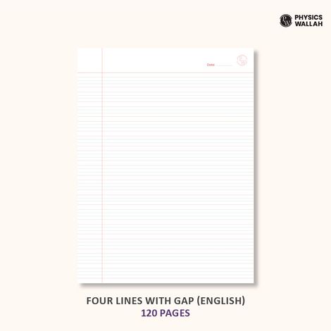 Physics Wallah Doodle Notebook | 120 Pages | Four Lines with Gap (English)