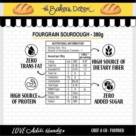 The Baker's Dozen Fourgrain Sourdough Zero Maida Gut Friendly
