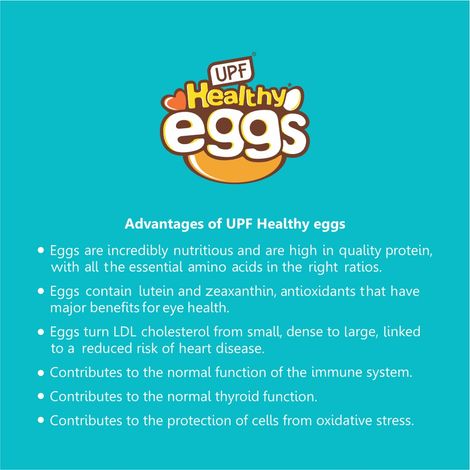 UPF Healthy White - Large Eggs, 6 Pieces | Protein Rich | Veg Feed | Infertile