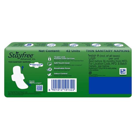 Stayfree Advanced Sanitary Pads | XXL | 42 pcs