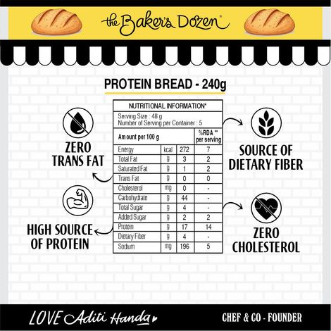 The Baker's Dozen Zero Maida Protein Bread