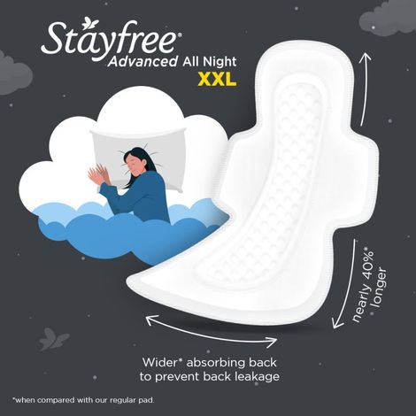Stayfree Advanced All Night Ultra-Soft Sanitary Pads | XXL | 42 pcs