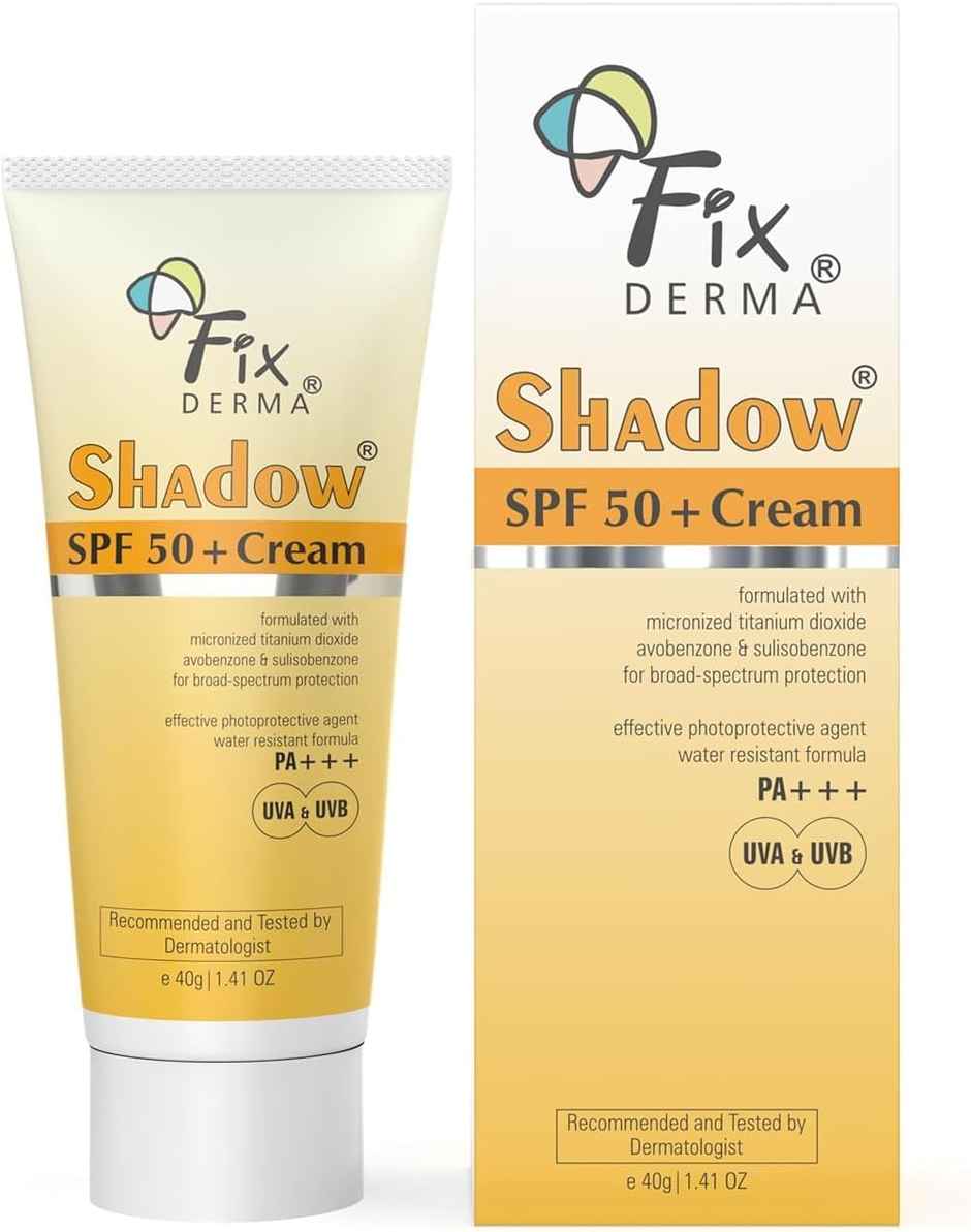 Fixderma Shadow Sunscreen SPF 50+ PA+++ Cream for Dry Skin, Light Weight & No White Cast
