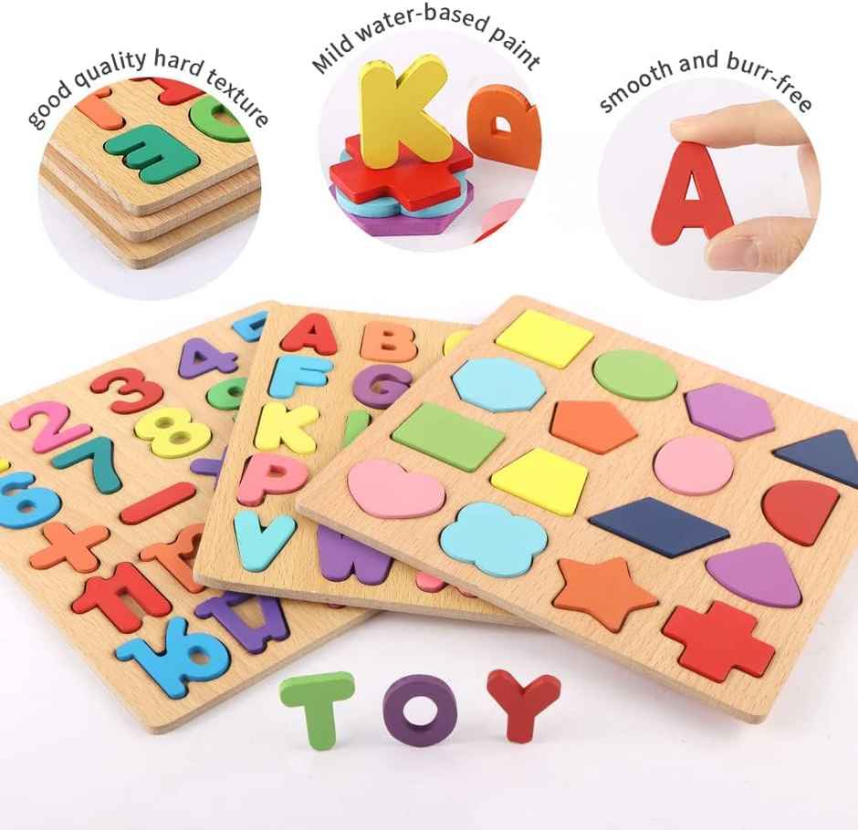 Kidara Learn and Play 3-In-1 Puzzle | Gift For Kids 2+ | Fun Learning-Problem-Solving and More