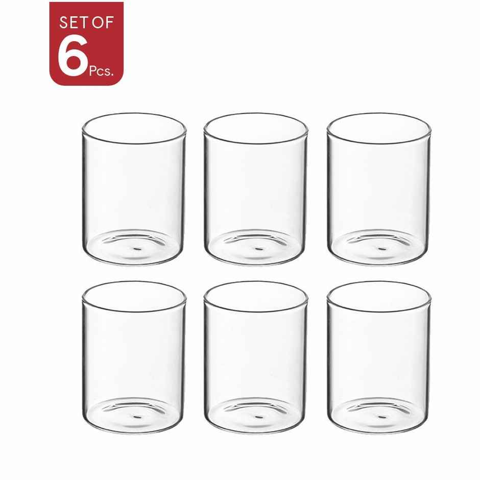 Sanjeev Kapoor Costa Borosilicate Round Glass 220 Ml - Set Of 6 Pcs