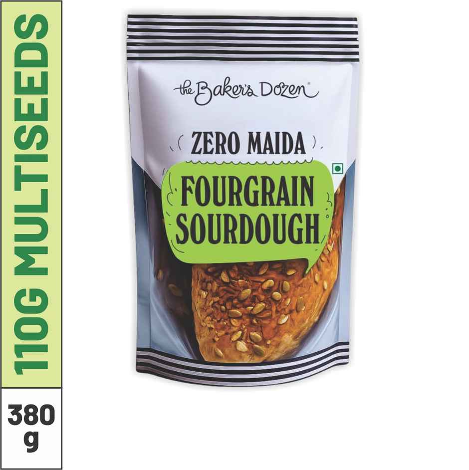 The Baker's Dozen Zero Maida Fourgrain Sourdough Bread | Artisan | Whole Wheat | High Protein bread