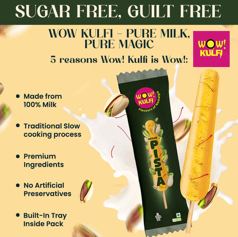 Wow! Kesar Pista Kulfi - Sugar Free