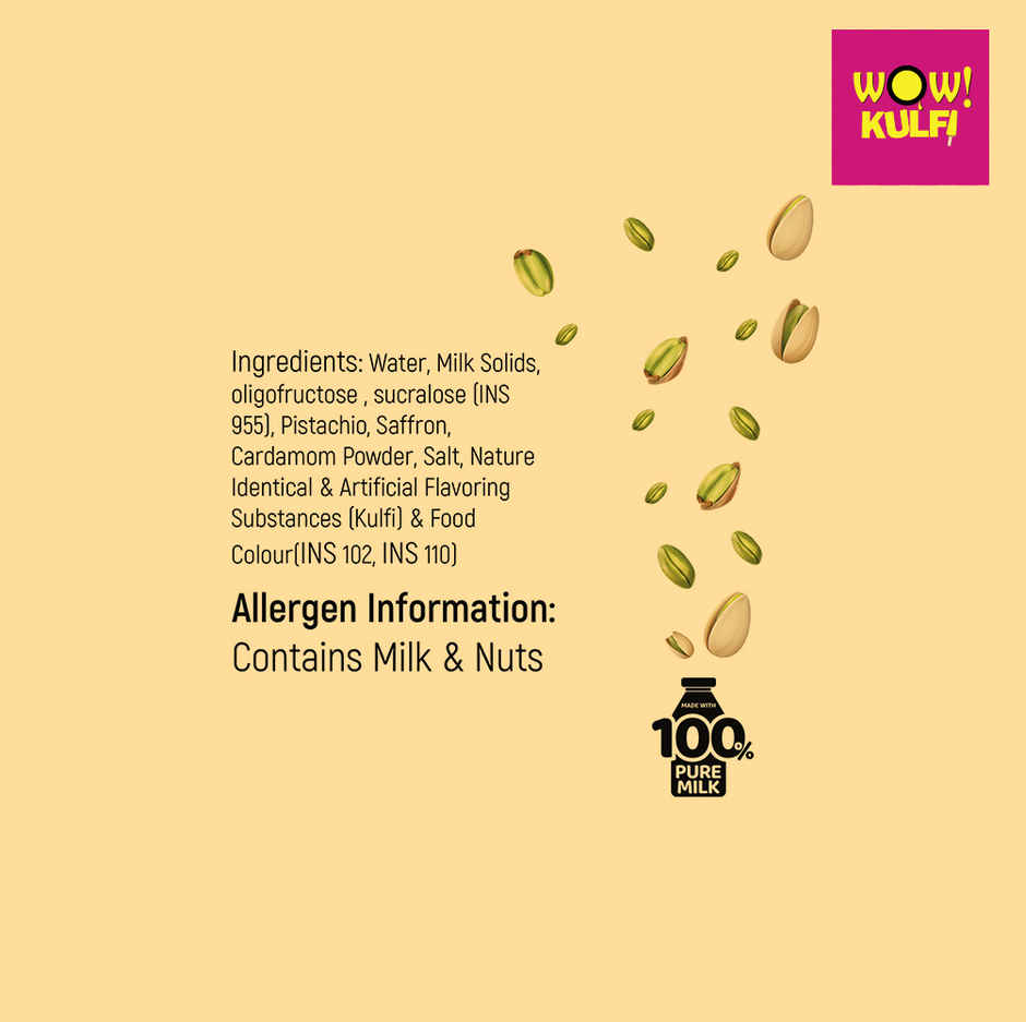 Wow! Kesar Pista Kulfi - Sugar Free