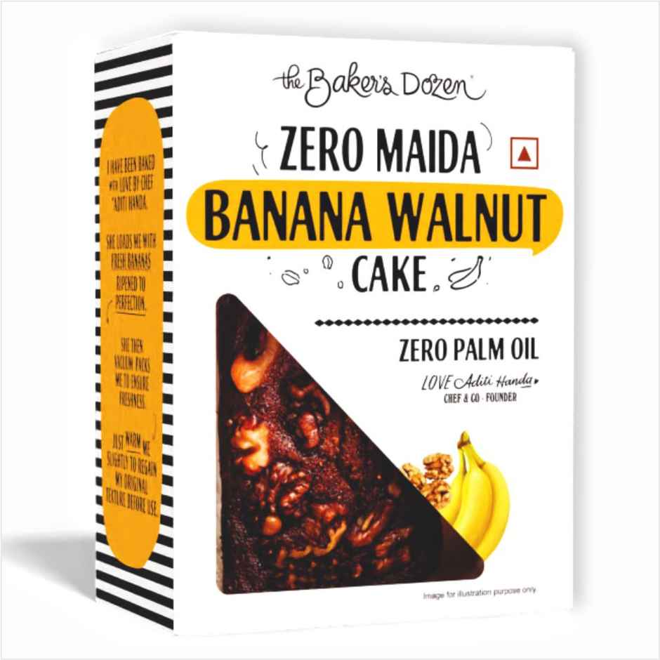 The Baker's Dozen Zero Maida Banana Walnut Cake | Banana Cake | Fruit Cake | Loaded with Walnuts