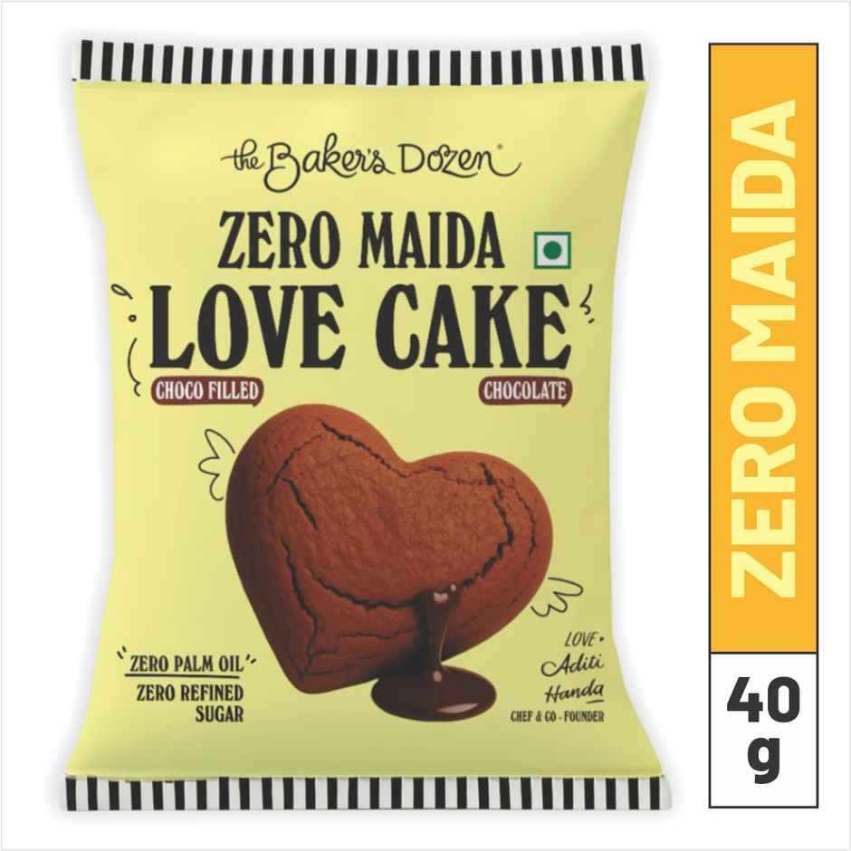 The Baker's Dozen Zero Maida Love Cake - Chocolate | Veg/Eggless Cake | Chocolate Cake | Heart cake