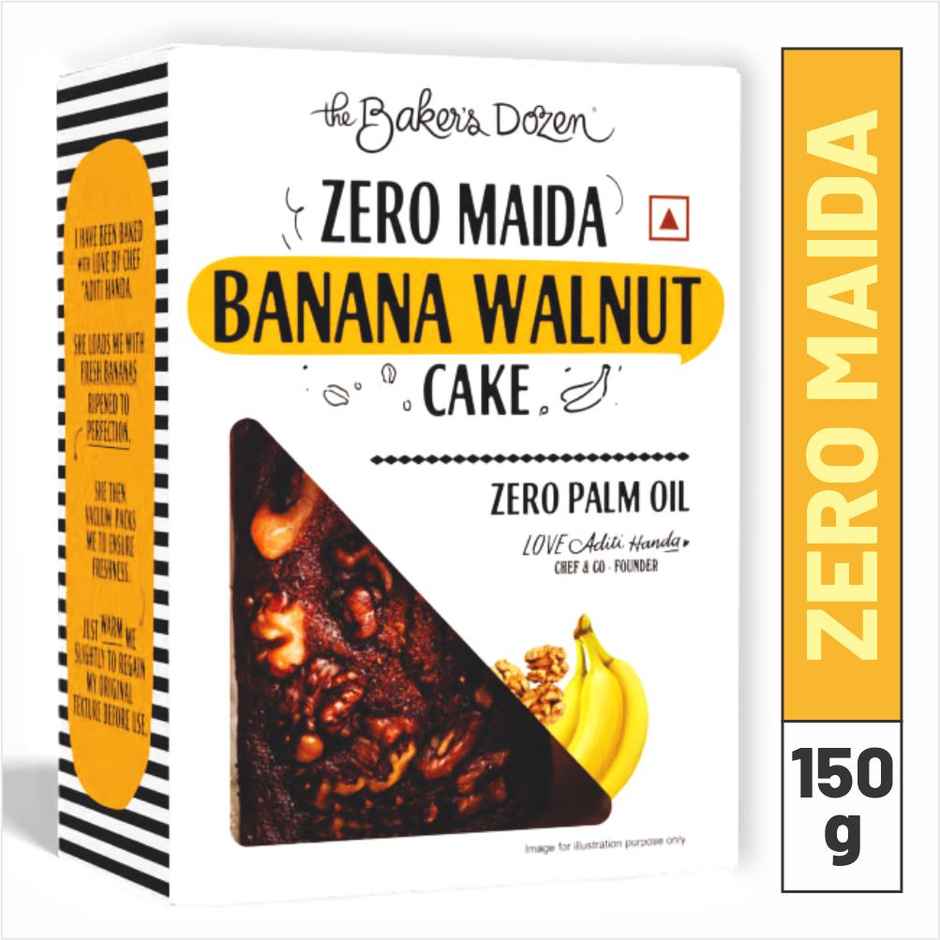 The Baker's Dozen Zero Maida Banana Walnut Cake | Banana Cake | Fruit Cake | Loaded with Walnuts