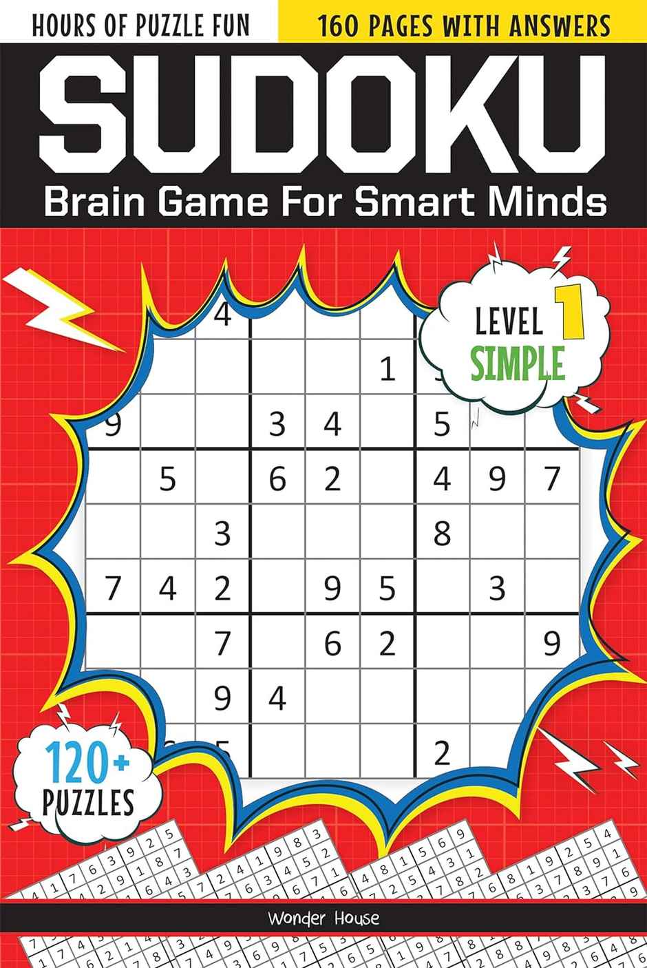 Sudoku - Brain Games For Smart Minds Level 1 Simple : Brain Booster Puzzles For Kids 120+ Fun Games