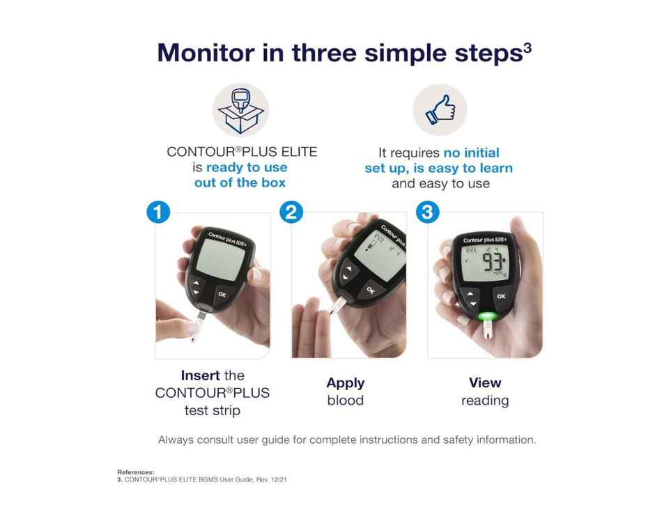 Contour Plus Elite Blood Glucometer With 25 Test Strip