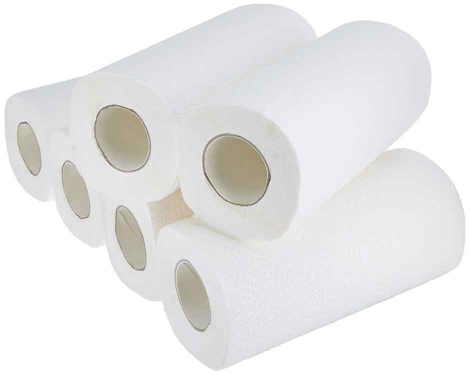 Careswipe 6 Rolls 2 Ply Kitchen Tissue Paper Roll 60 Sheet Per Roll