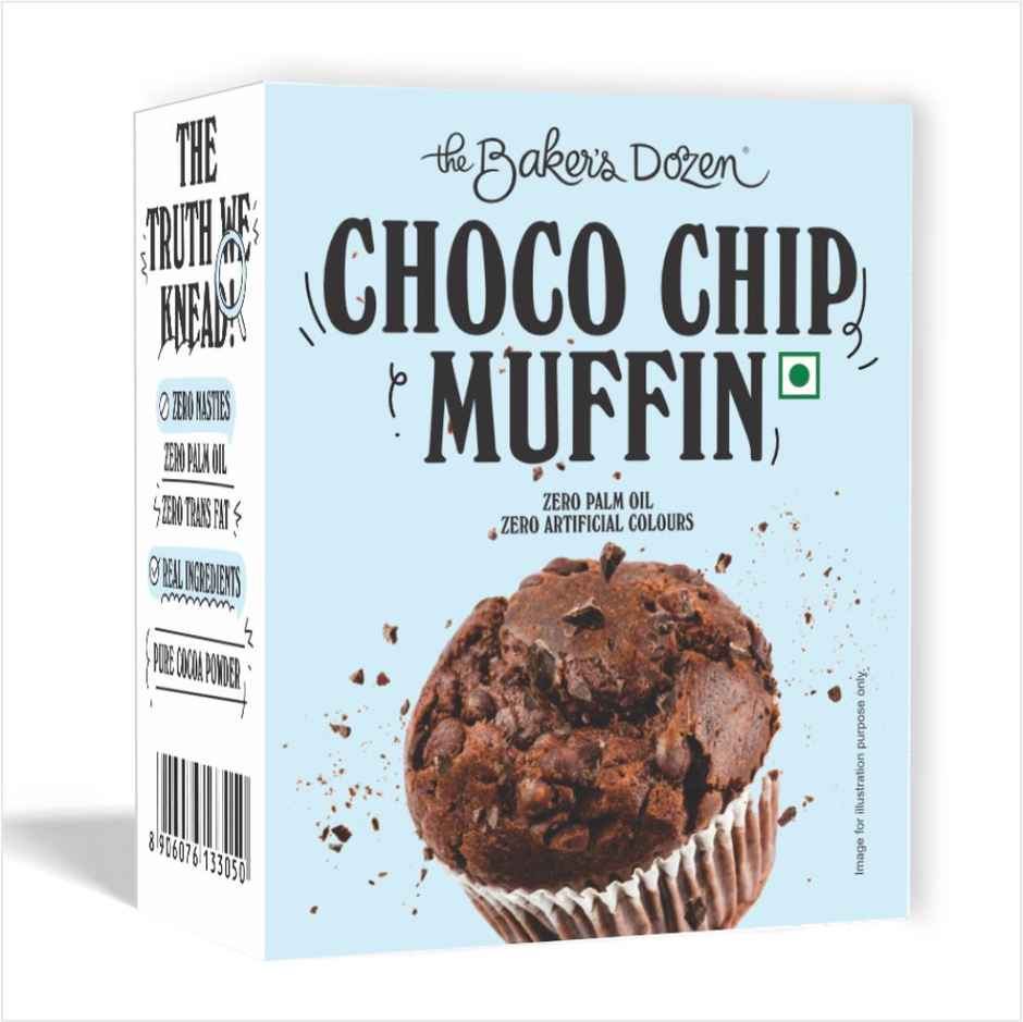 The Baker's Dozen Chocochip Muffin | Veg/Eggless Cake | Cup Cake | Tiffin Cake | Chocolate Muffin