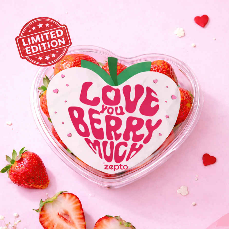 Fnp Radiant Red Rose Bouquet(1pc) & Strawberry Heart Shaped Box(200gms) Combo