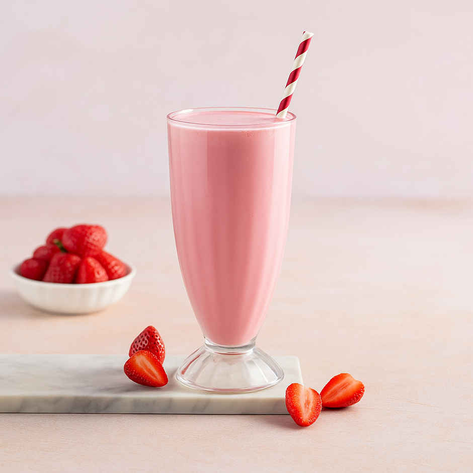 Chicken Classic Burger + Strawberry Shake