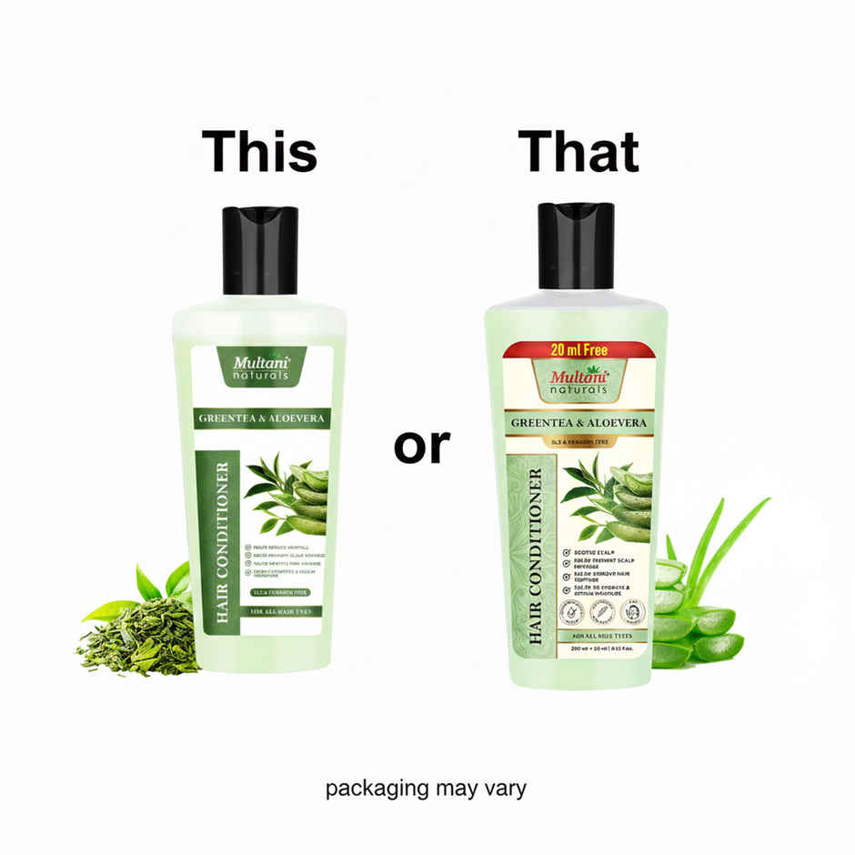 Multani Naturals Greentea & Aloevera Hair Conditioner | For Hair Fall & Scalp Dryness|No SLS