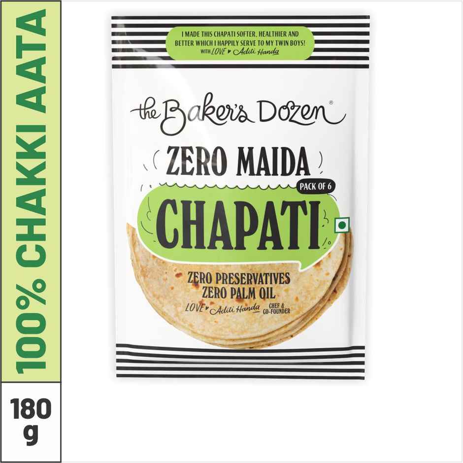 The Baker's Dozen Zero Maida Chapati made from atta | Wheat Chapati | Ready to Eat | Ready to Cook
