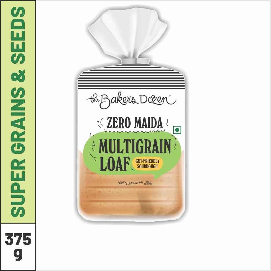 The Baker's Dozen Zero Maida Multigrain Bread | Gut Friendly | Whole Wheat | Healthy bread