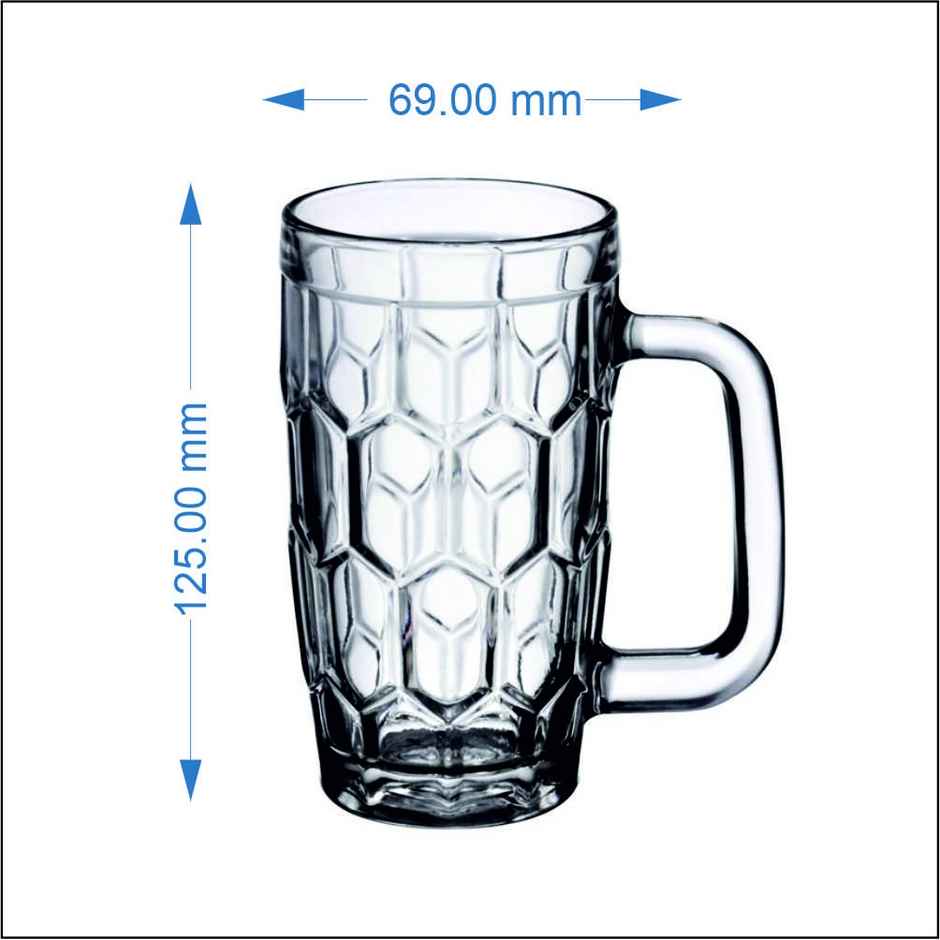 Fructose Beer | Juice | Milkshake Mug Set | 6 pcs | 260 ml Each | Yera Glassware
