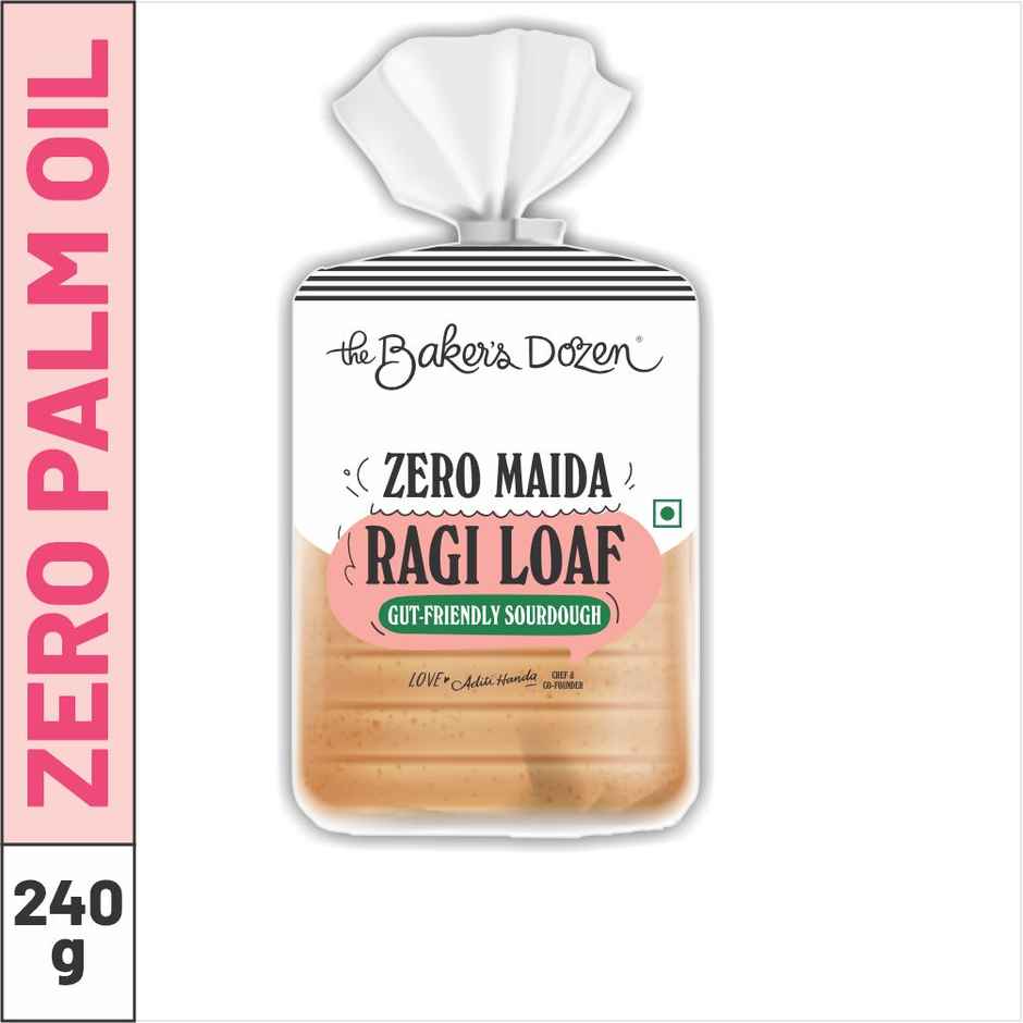 The Baker's Dozen Zero Maida Ragi Bread | Atta Bread (Not brown) | Sandwich Bread | Healthy bread