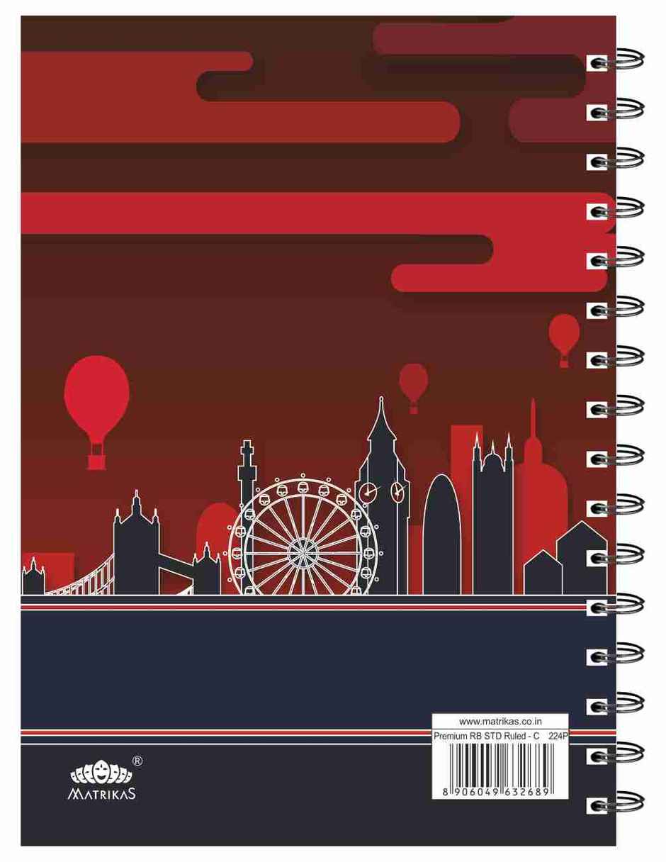 Matrikas Premium Sprial Notebook |Ruled| Wire-O-Wire | B5 Size | 224 Pages