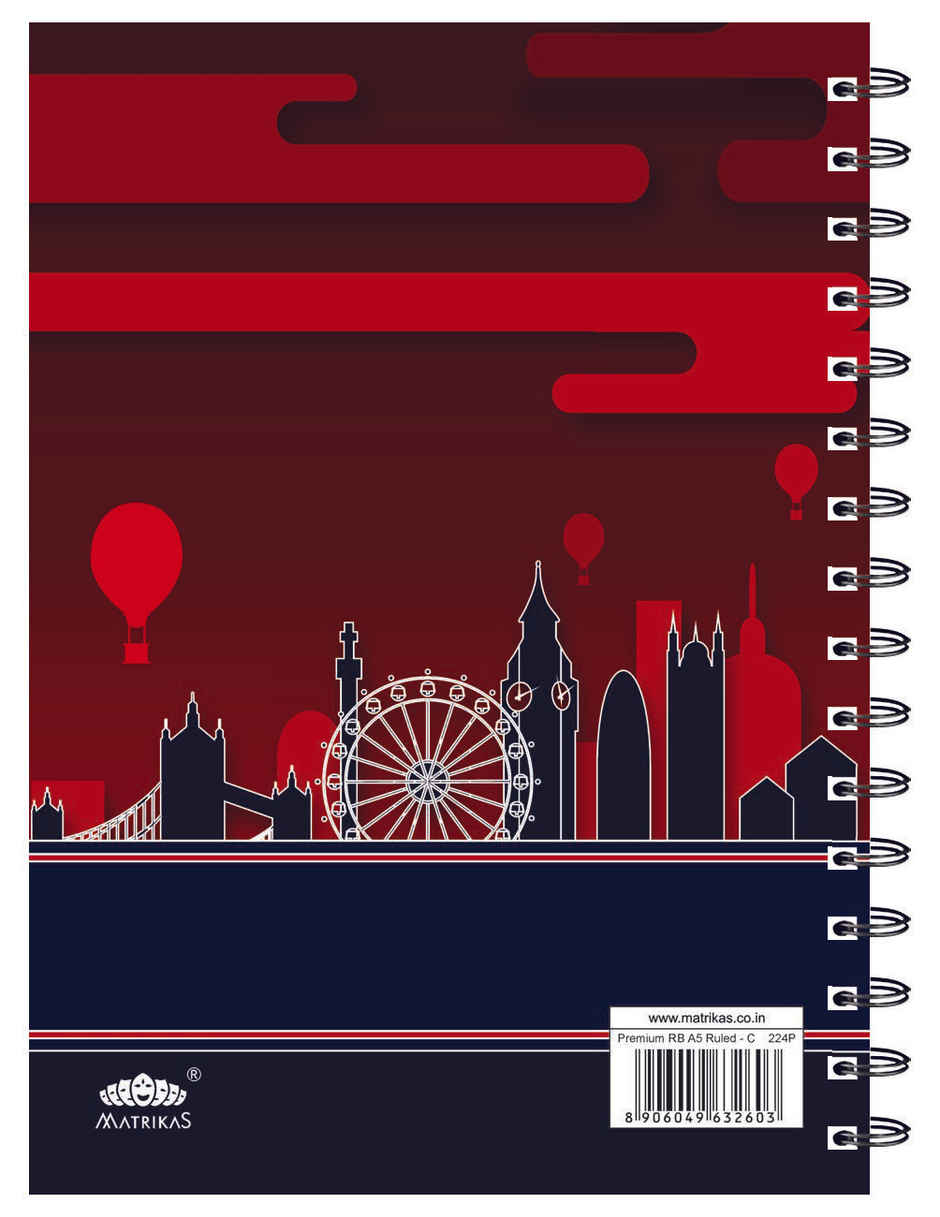Matrikas Premium Sprial Notebook |Ruled| Wire-O-Wire | A5 Size | 224 Pages