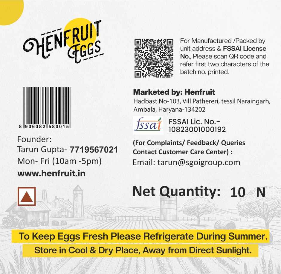 Eggs by Henfruit - 10 High Protein Power Brown Eggs