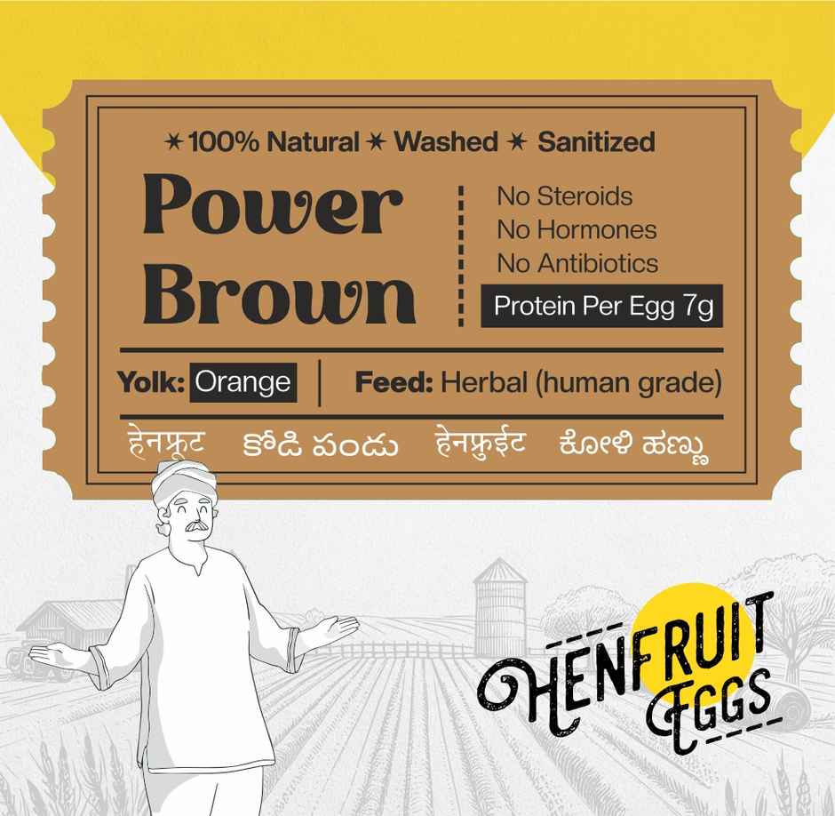 Eggs by Henfruit - 10 High Protein Power Brown Eggs