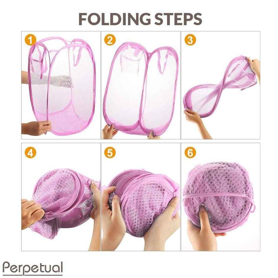 Perpetual Laundry Basket Set, 30L, Multi-Colour, Pack of 2 for Clothes Storage