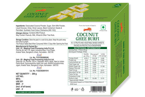 Daadi'S Coconut Ghee Burfi