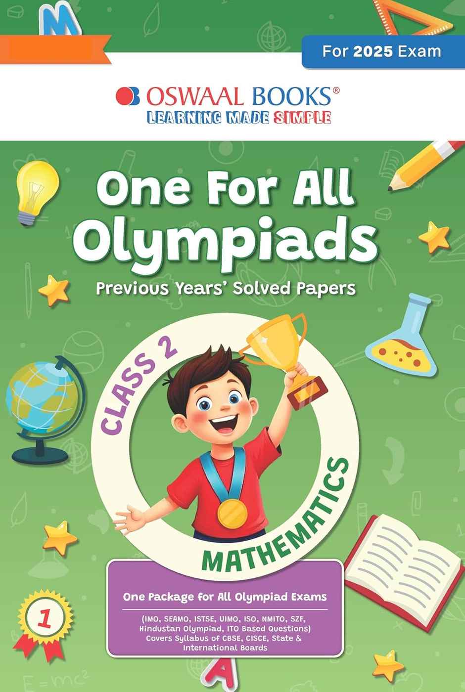 Oswaal One For All Olympiads Previous Year Solved Papers Class 2 Mathematics For 2025 Exam