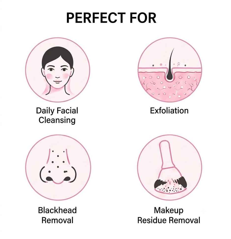 Beautiliss 2 in 1 Multipurpose Double sided Silicone Brush for Face Deep Cleansing | Assorted