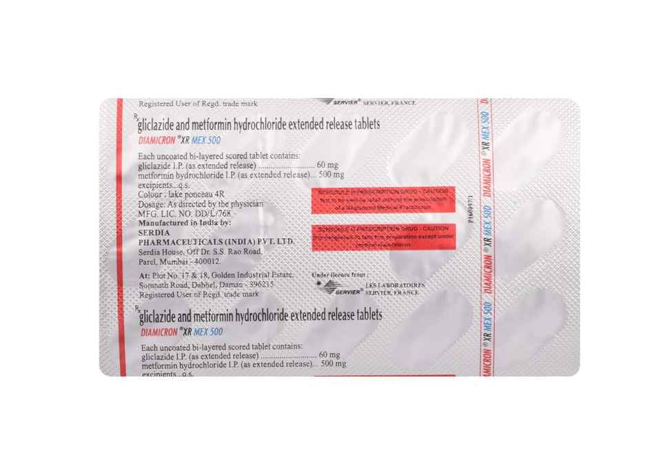 Diamicron XR Mex 60/500 Tablet