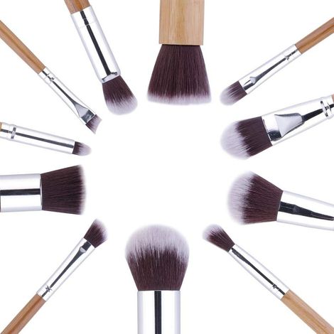 Bronson Professional bamboo makeup brush set - 11 pcs