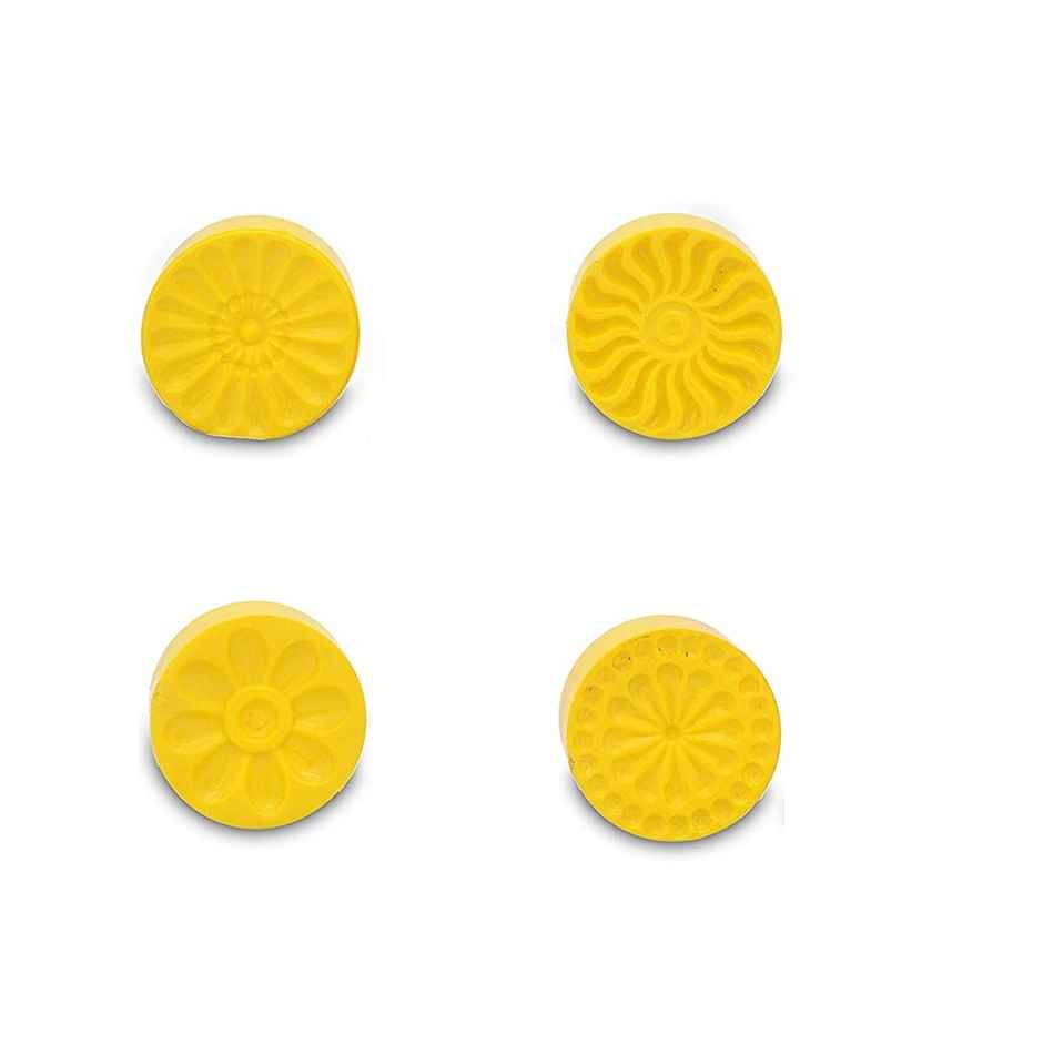 Ds Peda Maker Press Stamp, 5-In-1 Peda Shape Mould, Plastic Kitchen Accessory, 1.5 Inch - Yellow