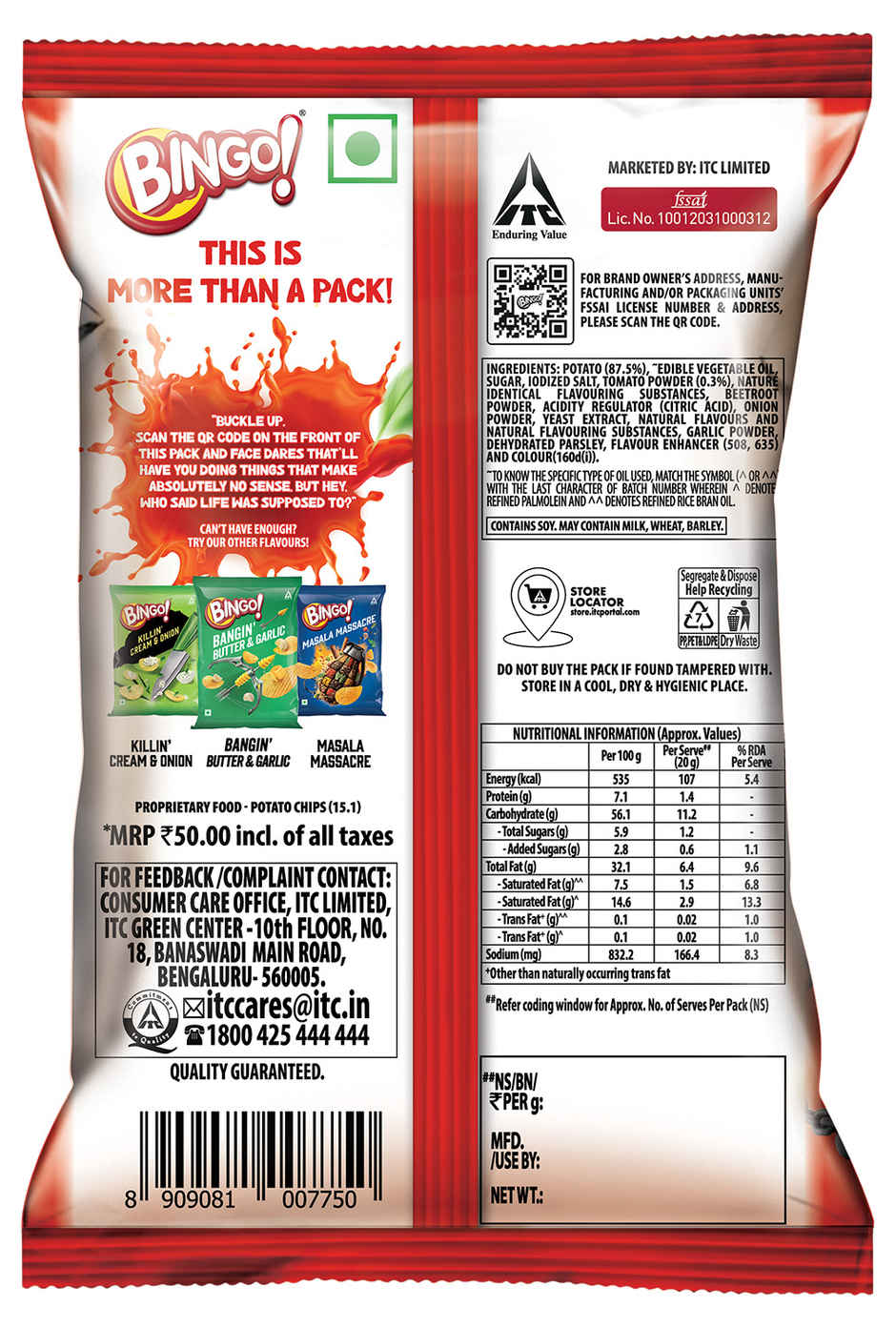 Bingo! Potato Chips Thrilling Tomato