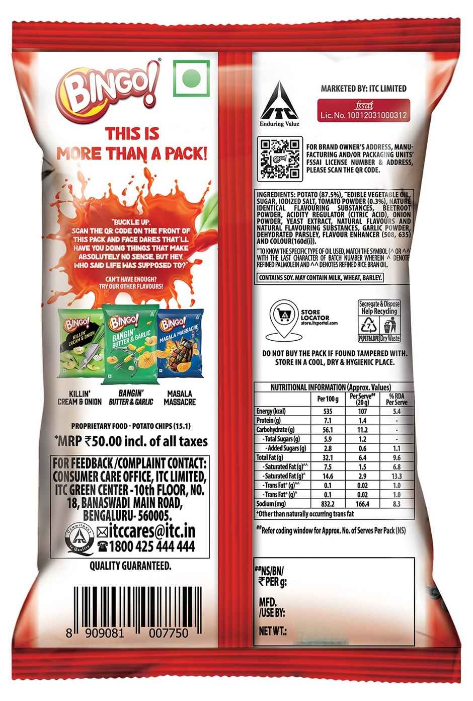 Bingo! Potato Chips Thrilling Tomato
