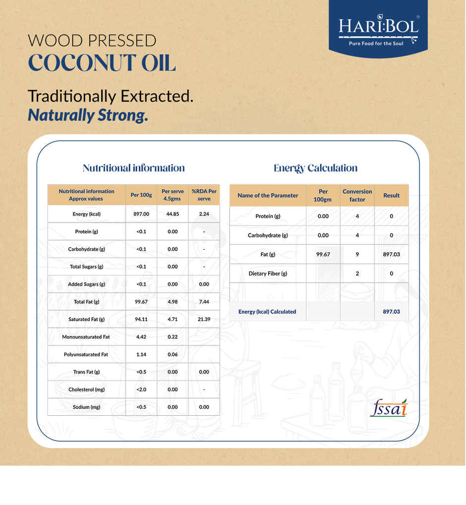Haribol Coconut Wood Pressed Oil (Nariyal Oil)
