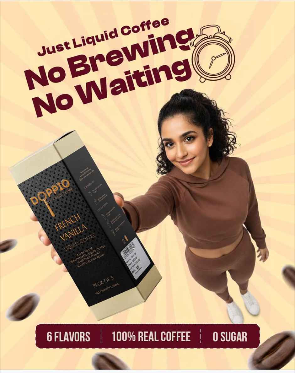 Doppio By Korebi Coffee French Vanilla-Artisan Instant Liquid Coffee Concentrate|5-Pack|20 ml Each