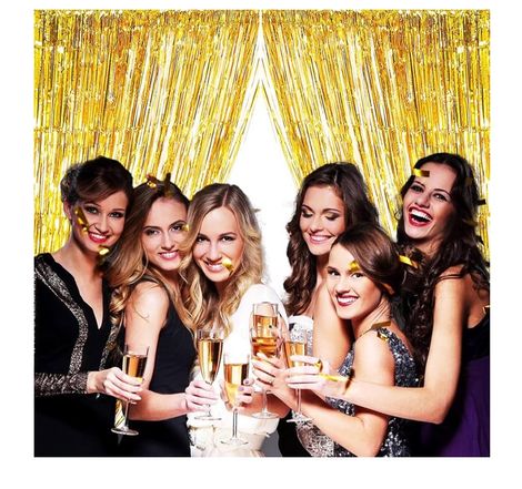 Chrome Party Propz Golden Foil Curtain For Decoration