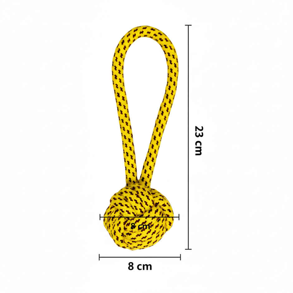 Super Pet Rope Fetch Ball Dog Toy | Yellow