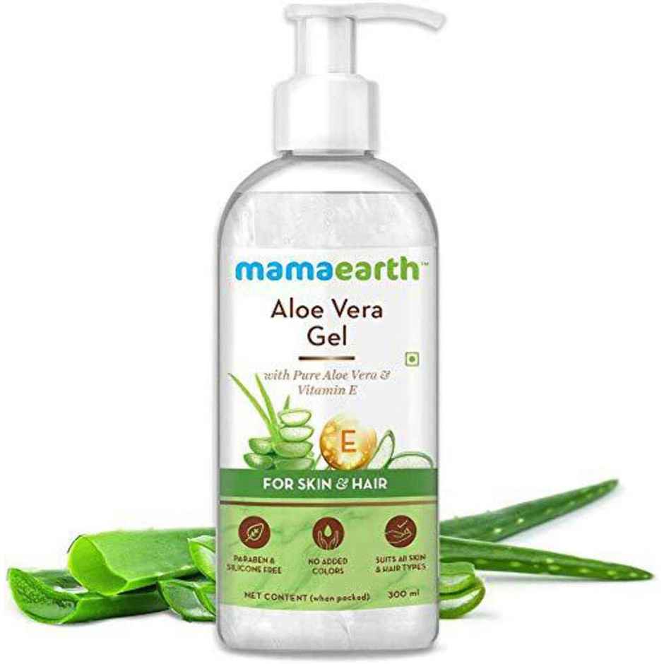 Mamaearth Aloe Vera Gel with Pure Aloe Vera & VitaminE for Skin & Hair | Hydrates, Soothes Skin