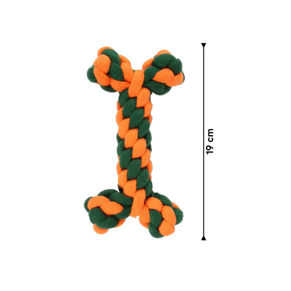 Super Pet Rope Dog Toy Bone | Orange, Green