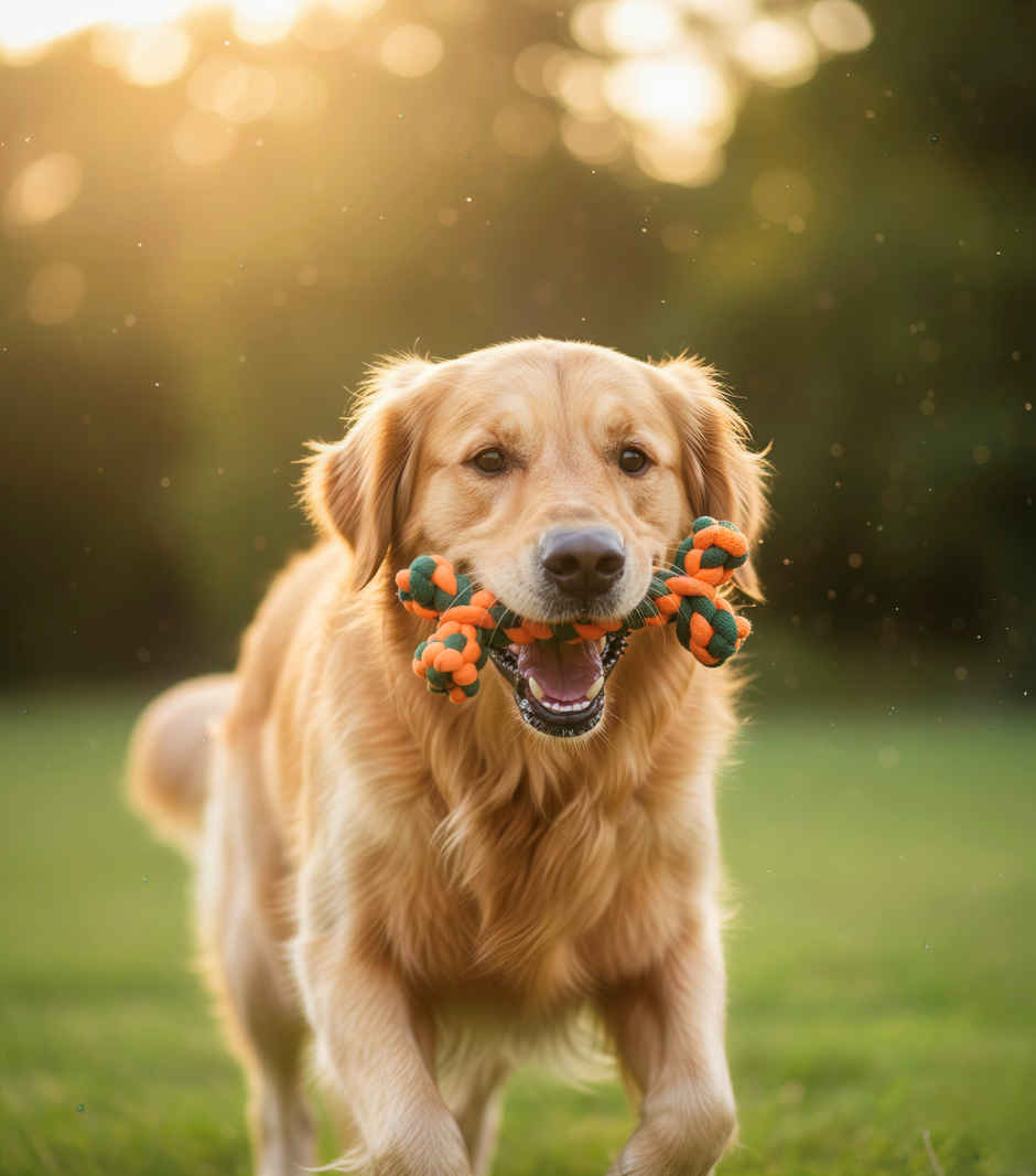 Super Pet Rope Dog Toy Bone | Orange, Green
