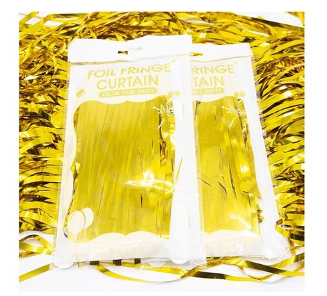Chrome Party Propz Golden Foil Curtain For Decoration