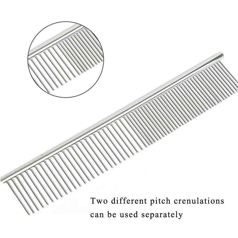 Pets Empire Professional Grooming Greyhound Steel Comb for Pets | Medium