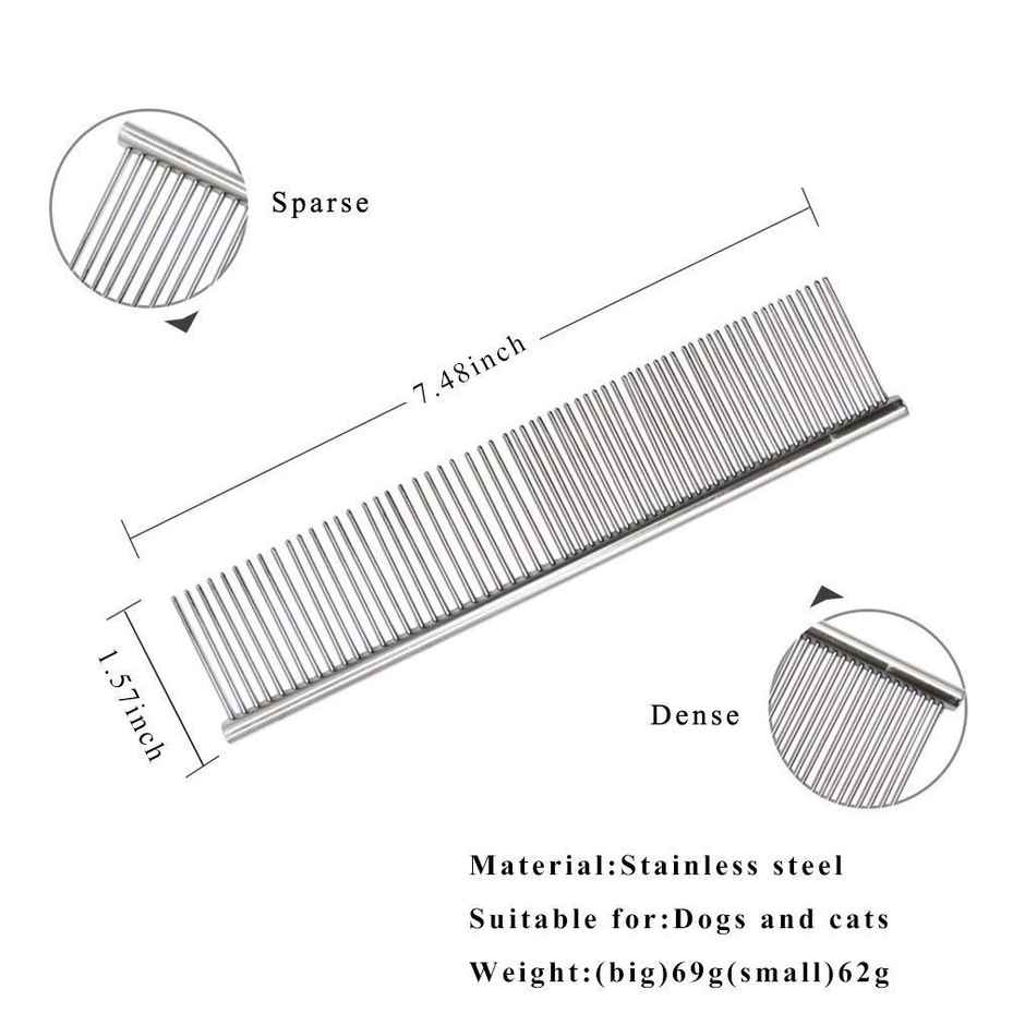 Pets Empire Professional Grooming Greyhound Steel Comb for Pets | Medium