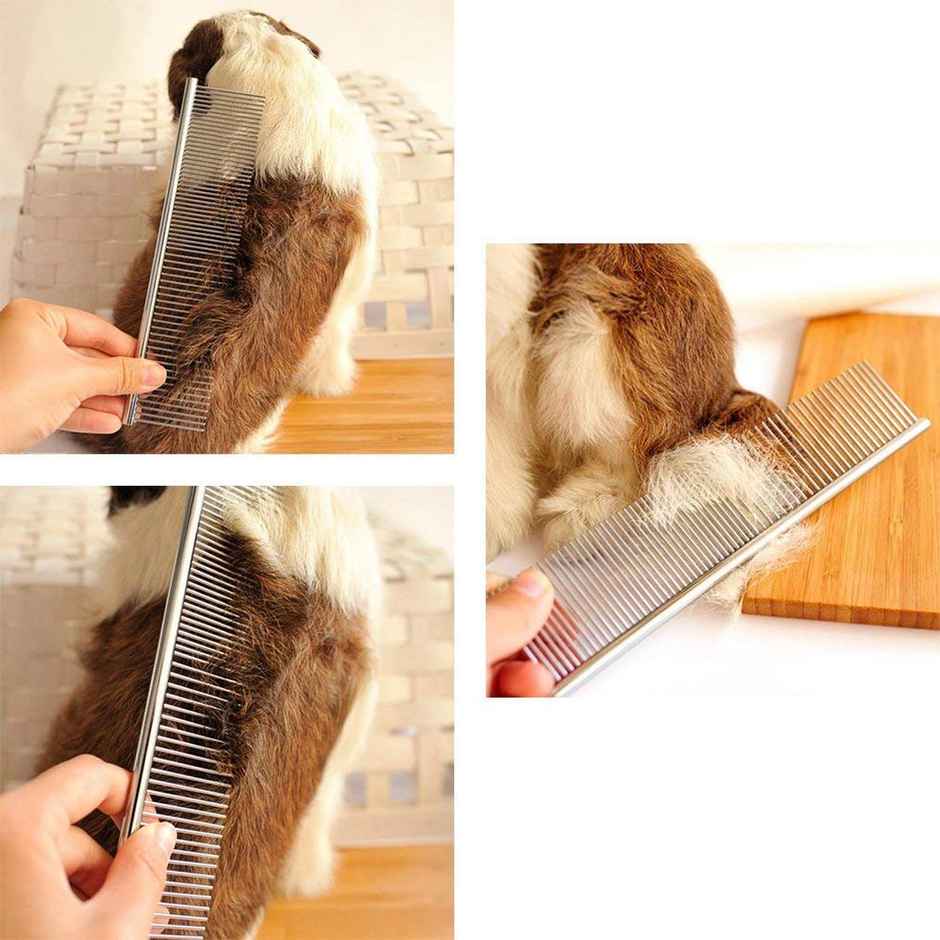 Pets Empire Professional Grooming Greyhound Steel Comb for Pets | Medium